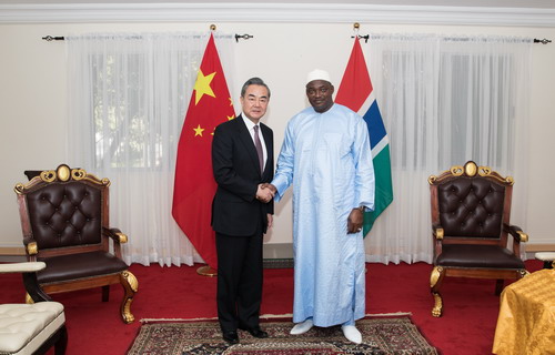 President Adama Barrow and Foreign Minister Wang Yi