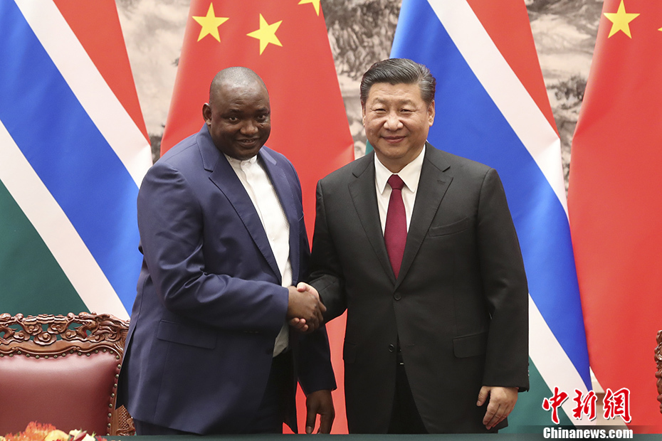 President Adama Barrow and President Xi Jinping